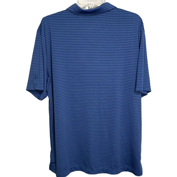 PGA Tour Mens Stretch Short Sleeve Royal Blue Striped Golf Polo - Size Large - Picture 4 of 6